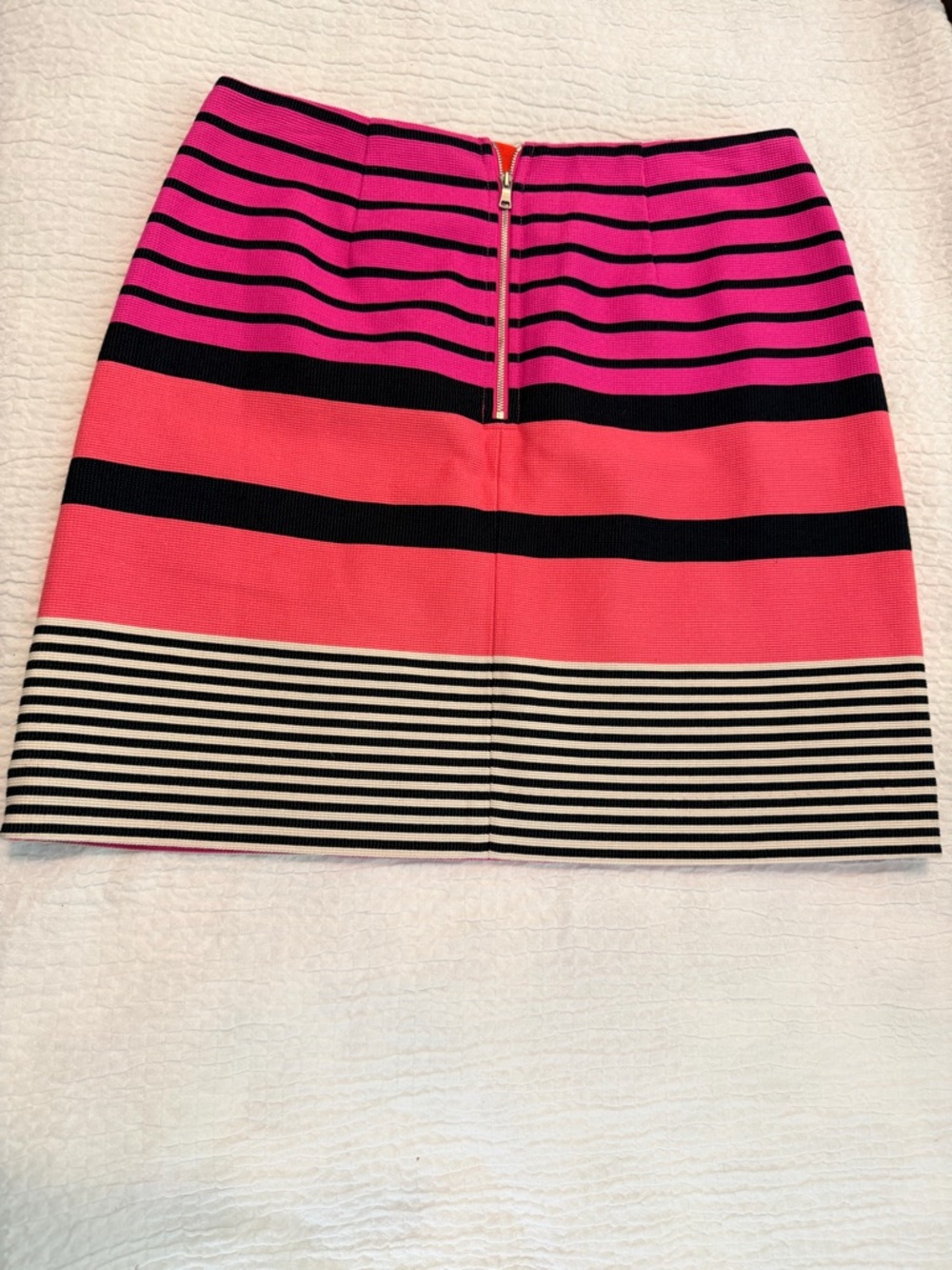 LOFT NWT Pink & Black Striped Block Mini Skirt - Picture 4 of 9